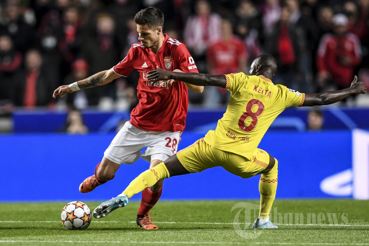 Liverpool Hajar Benfica pada Leg 1 Perempat Final Liga Champions