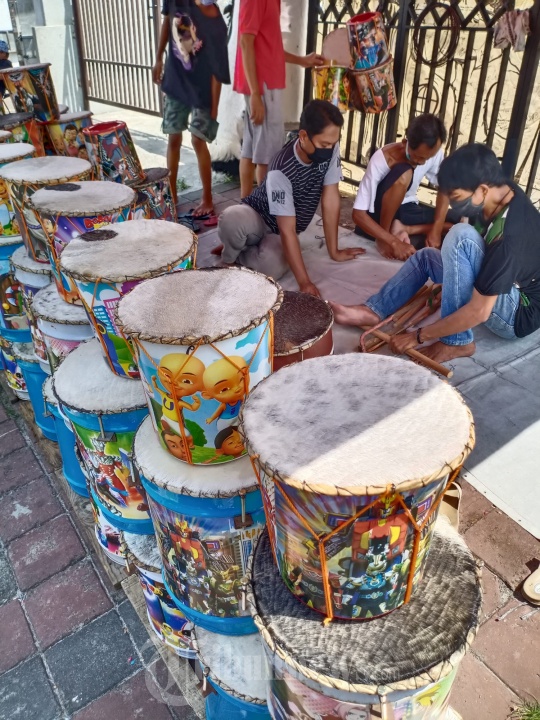 Pandemi Covid-19 Penjual Bedug Ramadan Sepi Pembeli