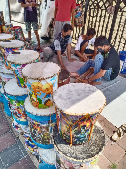 Pandemi Covid-19 Penjual Bedug Ramadan Sepi Pembeli