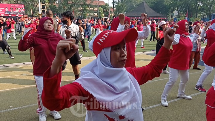 Partai Gerindra Adakan Senam Sehat Semarak HUT Kemerdekaan RI Ke-77