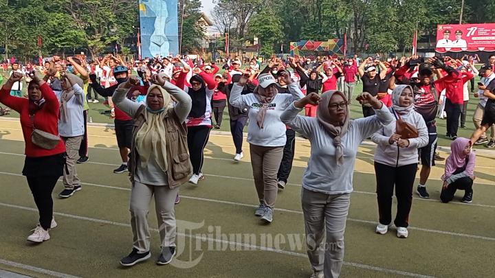 Partai Gerindra Adakan Senam Sehat Semarak HUT Kemerdekaan RI Ke-77