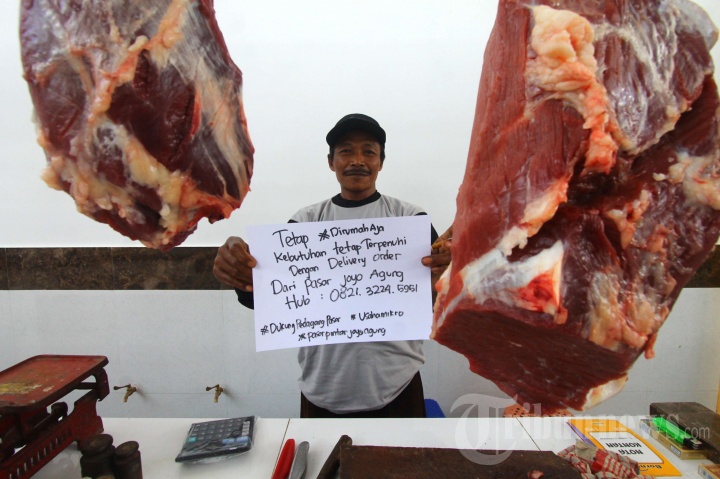Pedagang Pasar Pintar Joyo Agung Siap Layanan Pesan Antar