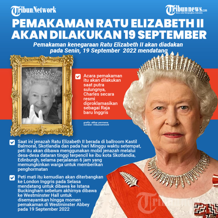 Pemakaman Ratu Elizabeth II akan Dilakukan Hingga 19 September
