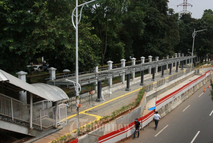Pembangunan Halte Stasiun KA Palmerah