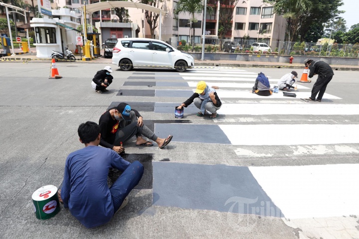 Pengecatan Zebra Cross 3D