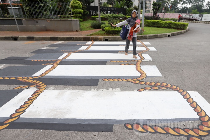 Pengecatan Zebra Cross 3D