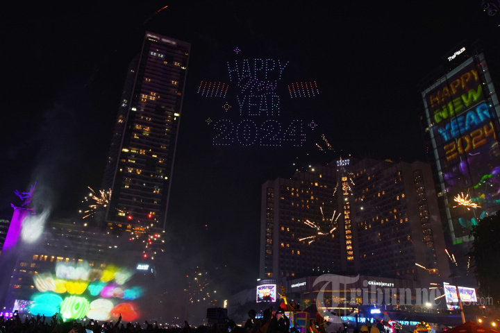 Perayaan Malam Tahun Baru 2024 di Bundaran HI Jakarta
