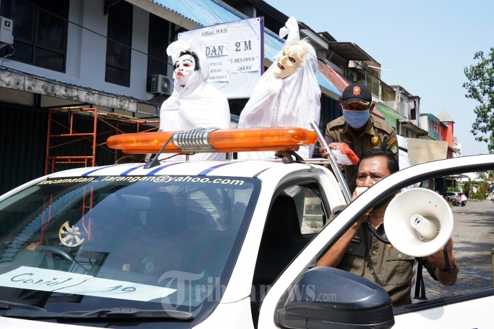 Pocong Sosialisasikan Pentingnya Protokol Kesehatan