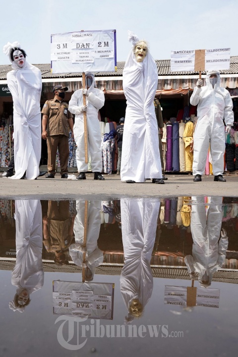 Pocong Sosialisasikan Pentingnya Protokol Kesehatan