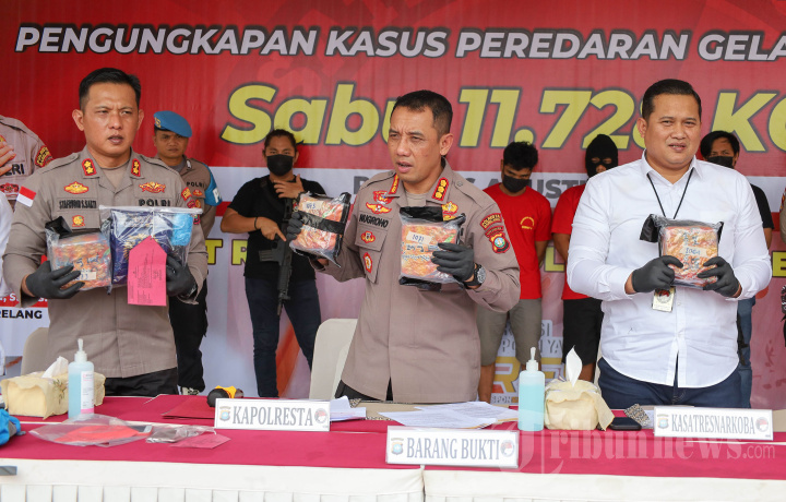Polreta Barelang Rilis Pengedaran Sabu 11 Kilogram