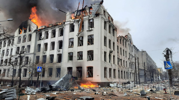 Porak-poranda Kota-kota di Ukraina Seminggu Invasi Rusia