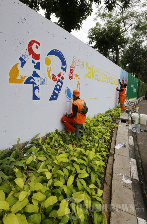 PPSU Buat Mural Sambut HUT DKI Jakarta