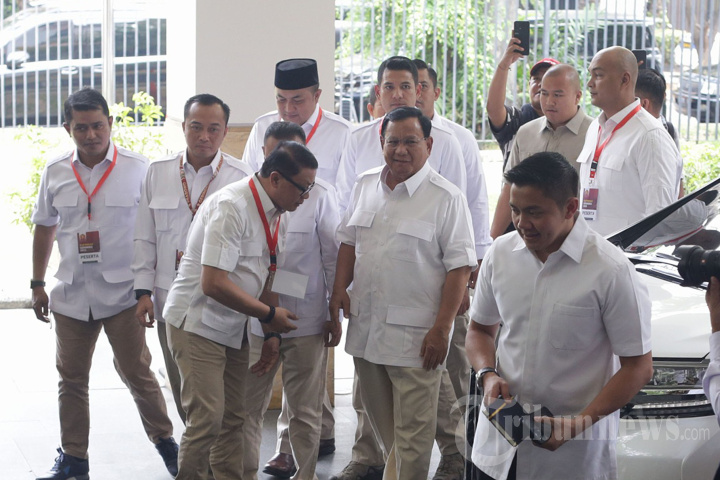 Prabowo Hadiri Rapimnas Partai Gerindra