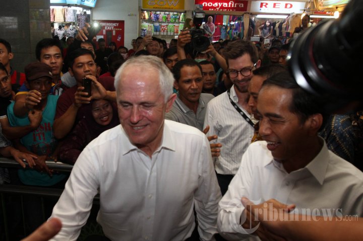 Presiden Jokowi Dan PM Australia Kunjungi Pasar Tanah Abang
