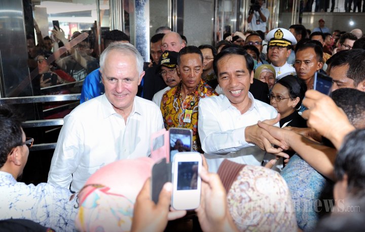 Presiden Jokowi Dan PM Australia Kunjungi Pasar Tanah Abang