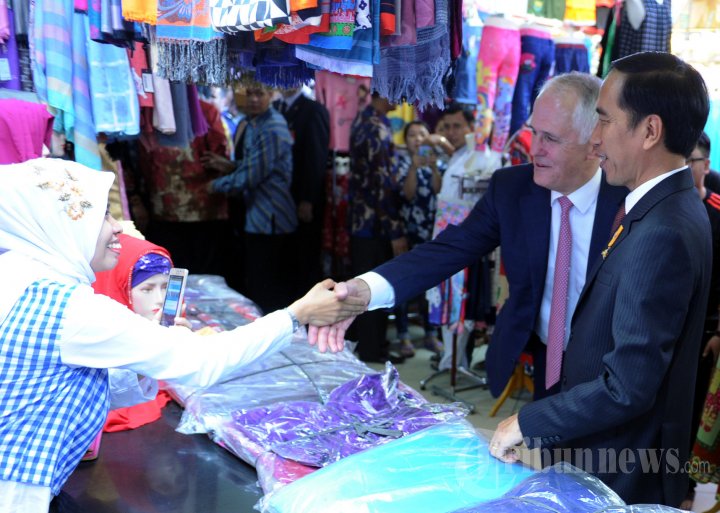 Presiden Jokowi Dan PM Australia Kunjungi Pasar Tanah Abang