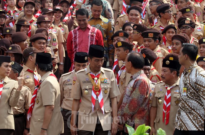 Presiden Jokowi Lepas Kontingen Pramuka Jambore Ke Jepang