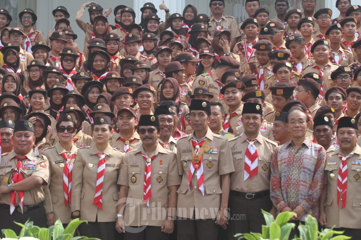 Presiden Jokowi Lepas Kontingen Pramuka Jambore Ke Jepang
