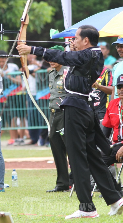 Presiden Jokowi Mengikuti Kejuaraan Panahan Bogor Open 2017