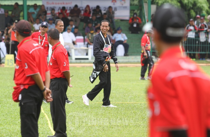 Presiden Jokowi Mengikuti Kejuaraan Panahan Bogor Open 2017
