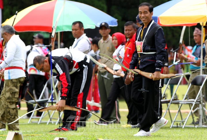Presiden Jokowi Mengikuti Kejuaraan Panahan Bogor Open 2017