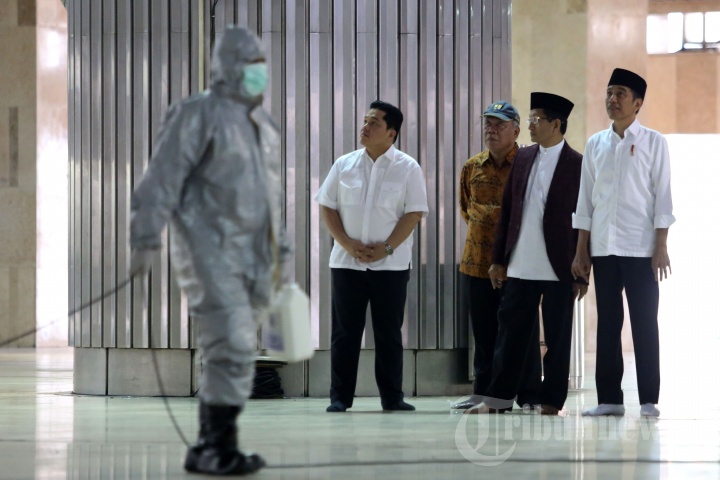 Presiden Tinjau Pembersihan Masjid Istiqlal