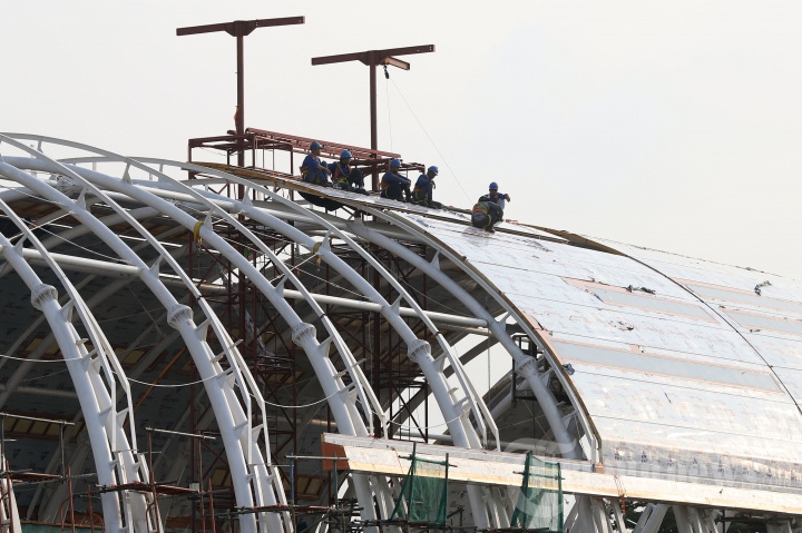Progres Pembangunan Stasiun LRT