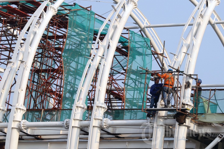 Progres Pembangunan Stasiun LRT