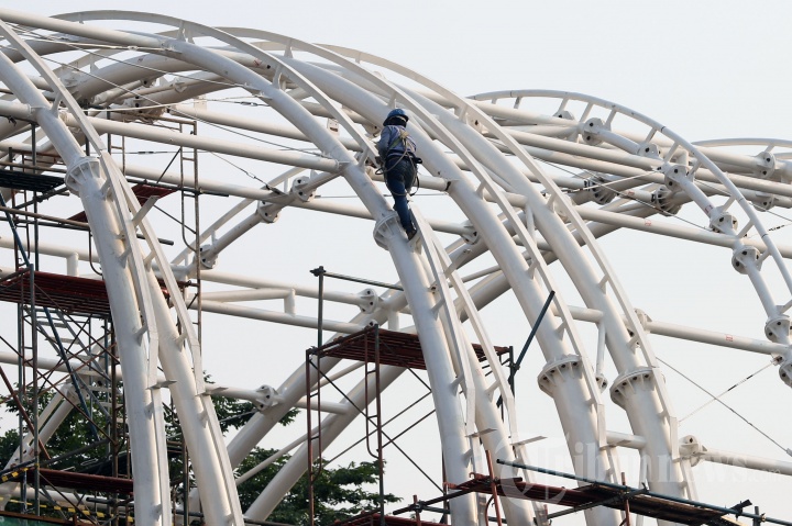 Progres Pembangunan Stasiun LRT