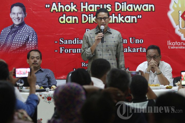 Sandiaga Uno Diskusi Ahok Harus Dilawan dan Dikalahkan