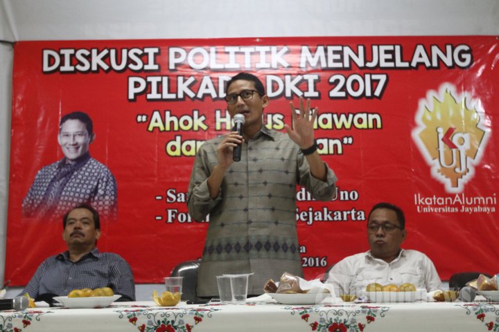 Sandiaga Uno Diskusi Ahok Harus Dilawan dan Dikalahkan