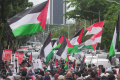 Demo Gaza di Depan Kedubes AS