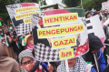 Demo Gaza di Depan Kedubes AS