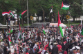Demo Gaza di Depan Kedubes AS