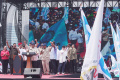 Prabowo Hadiri Peringatan Hari Buruh di Monas