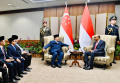 Presiden Prabowo Disambut Presiden Singapura Tharman Shanmugarat