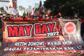 Aksi Buruh di Kawasan Patung Kuda