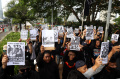 Aksi Solidaritas Tragedi Kanjuruhan saat HBKB di Jakarta