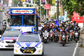 Arak-arakan Pemain Arema FC dan Aremania