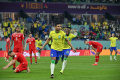 Casemiro Selebrasi usai Cetak Gol Ke Gawang  Swiss