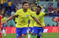 Casemiro Selebrasi usai Cetak Gol Ke Gawang  Swiss