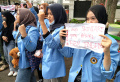 Demo BBM, Mahasiswa Unisba Geruduk Gedung DPRD Jabar