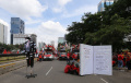Demo Buruh di Kawasan Patung Kuda Jakarta