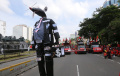 Demo Buruh di Kawasan Patung Kuda Jakarta