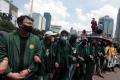 Demonstrasi Mahasiswa di Kawasan Monas