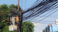 Kabel Semrawut di Jalan WR Supratman Ciputat