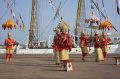 KRI Dewaruci Pembawa Laskar Rempah Tiba di Lampung