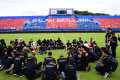 Manager dan Pemain Arema FC Lakukan Tabur Bunga di Stadion Kanjuruhan