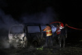Mobil Pemudik Hangus Terbakar di Jalan Tol Bakauheni KM 18