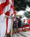 Pedagang Bendera Dan Umbul-Umbul Jelang HUT Kemerdekaan RI Ke-77